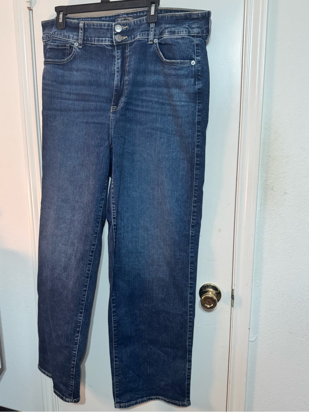 NWT Classic Women's Dark Blue Straight-Leg Jeans high rise 20T
